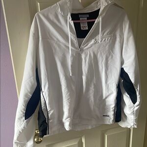 Vintage 90s Reebok Windbreaker Jacket – White/Black | Women’s XL | Y2K Vibes